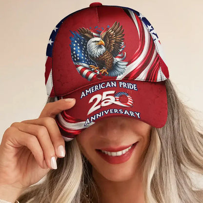 American Pride 250th Anniversary Personalized Classic Cap, Flying Eagle & Flag Stripes Unique Gift for Dad