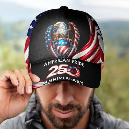 American Pride 250th Anniversary Personalized Classic Cap, Flying Eagle & Flag Stripes Unique Gift for Dad