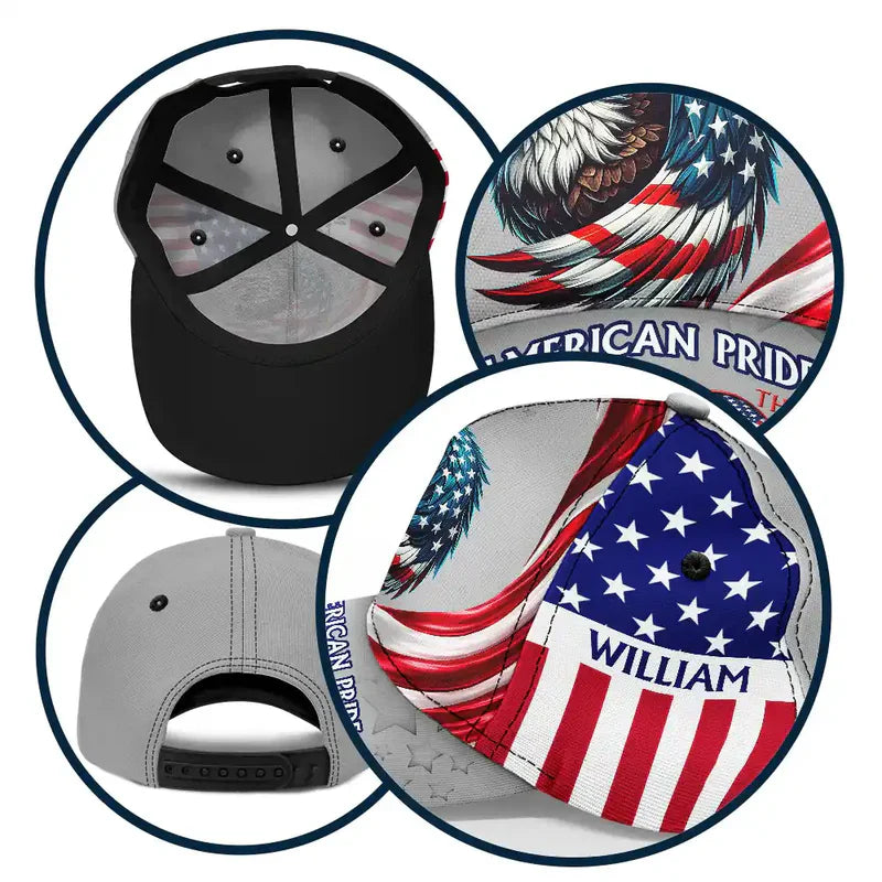 American Pride 250th Anniversary Personalized Classic Cap, Flying Eagle & Flag Stripes Unique Gift for Dad