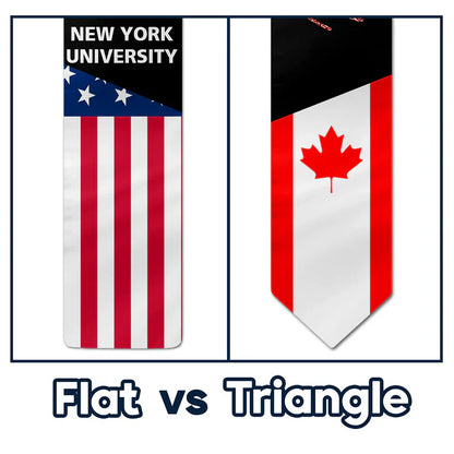 Personalized Polyester Satin Stole with Two Country Flags for Graduation Photos - A Unique Gift for Grads