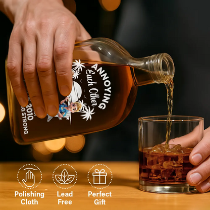 Gift For Couples, Gift For Husband, Gift For Wife, Gift For Boyfriend, Gift For Girlfriend, Funny - Annoying Each Other Since - Personalized Whiskey Bottle