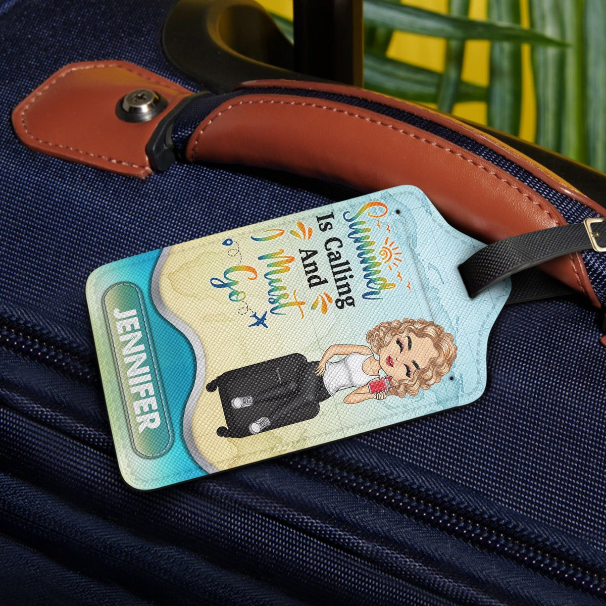 Custom Leather Luggage Tag - Perfect Gift for Travel Lovers, Personalized with Name
