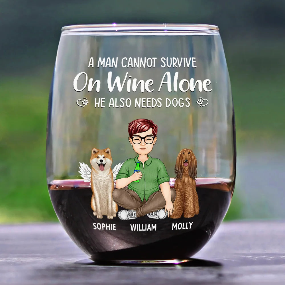 Personalized Women’s Wine Glass - Special Gift for Dog Mom, Dog Dad