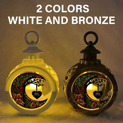 Personalized Lantern Ornament with Glowing Memorial Hearts and Cardinal Garden, Creative Remembrance Gift for Family