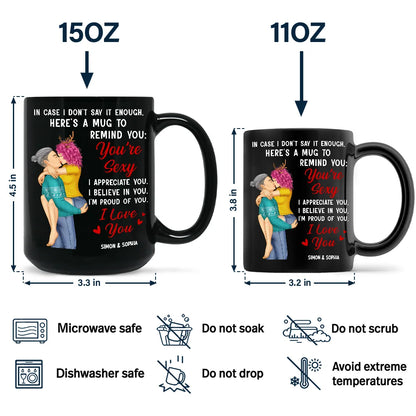 Gift For Couples,Gift For Husband,Gift For Wife,Gift For Boyfriend,Gift For Girlfriend - In Case I Don't Say It Enough Couples - Personalized Black Mug