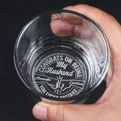 Gift For Brothers,Gift For Bestie,Gift For Men - Congrats On Being My Brother You Lucky Man - Personalized Engraved Whiskey Glass