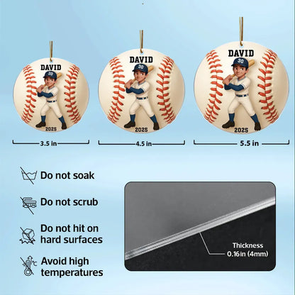 Baseball-Themed Acrylic Ornament – vibrant design and premium feel, a fun personalized gift for Kids, Teens, or Baseball Lovers