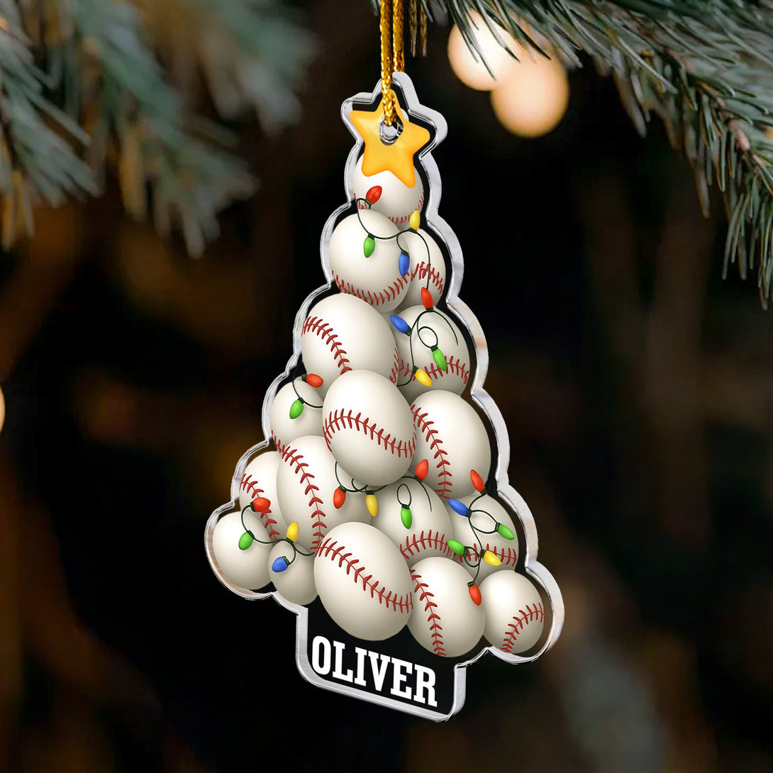 Baseball Tree Acrylic Ornament – Festive Sports Gift for Baseball Fans ...