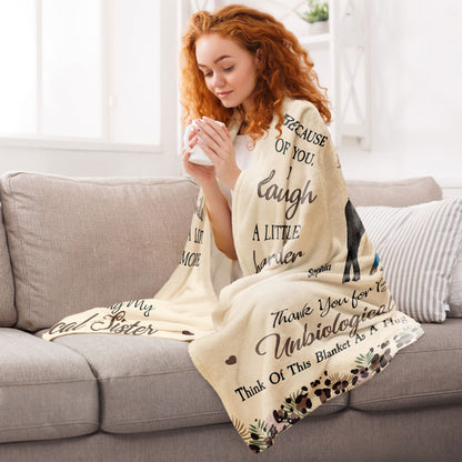 To My Badass Bestie Fleece Blanket, Personalized Friendship Hug Throw, Cute Leopard Floral Design, Creative Gift
