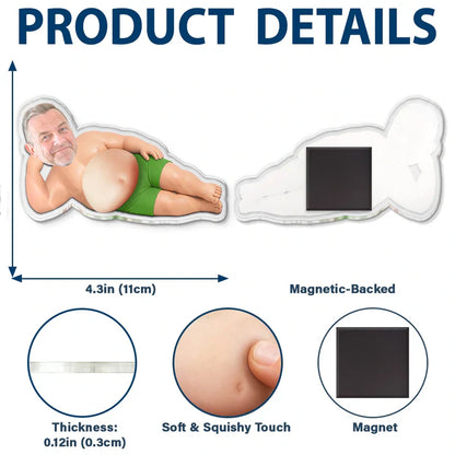 Personalized Silicone Belly Acrylic Magnet, Custom Photo Summer Fridge Decor, Unique Creative Gift