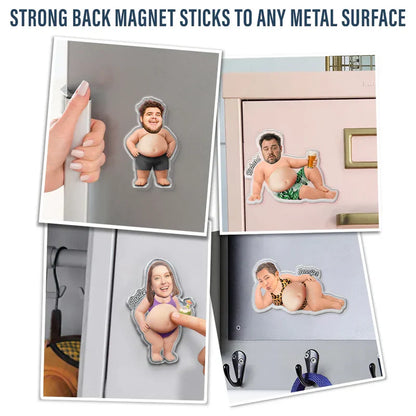 Personalized Silicone Belly Acrylic Magnet, Custom Photo Summer Fridge Decor, Unique Creative Gift