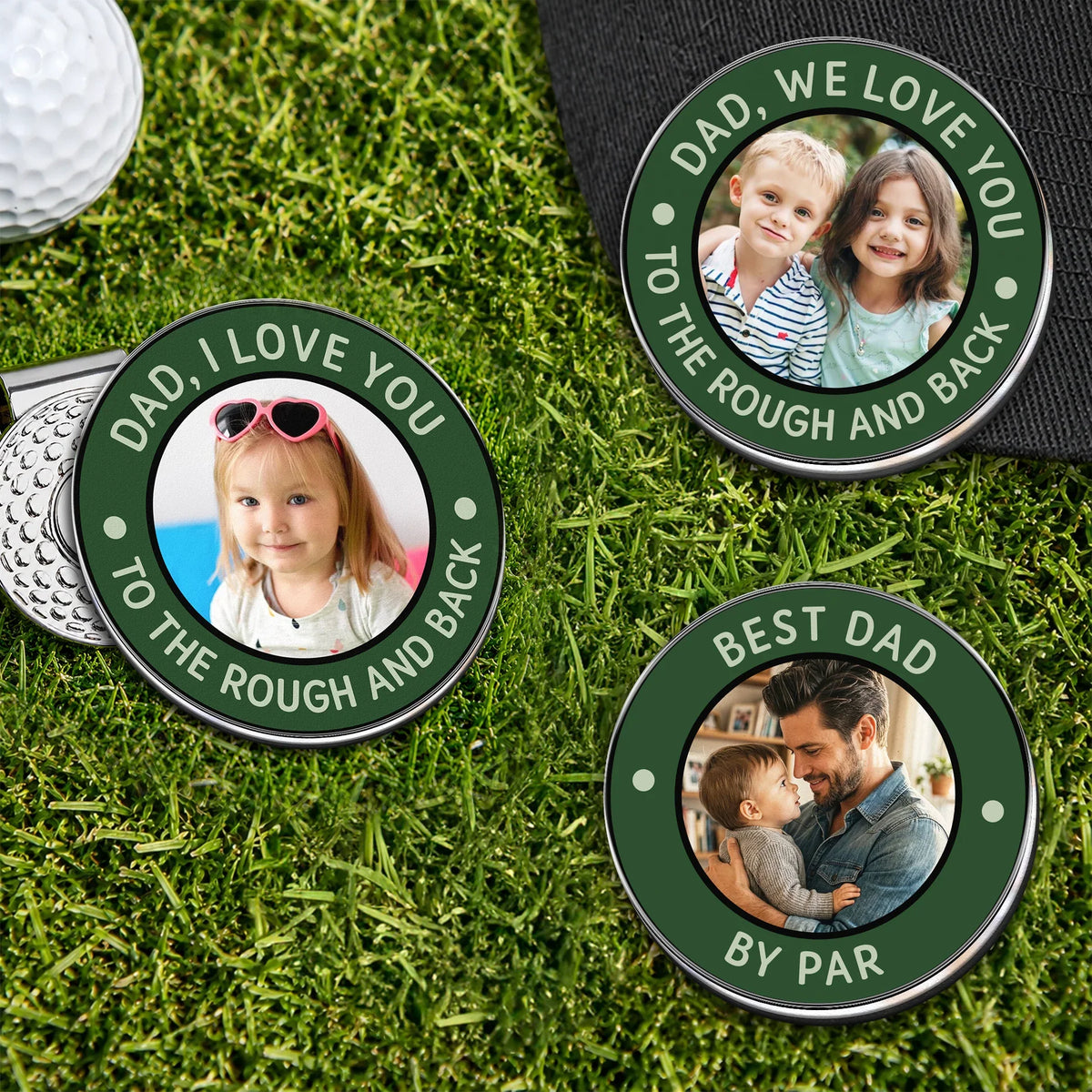 Acrylic Magnetic Hat Clip For Dad, I Love You To The Rough And Back, Heartwarming Custom Golf Gift