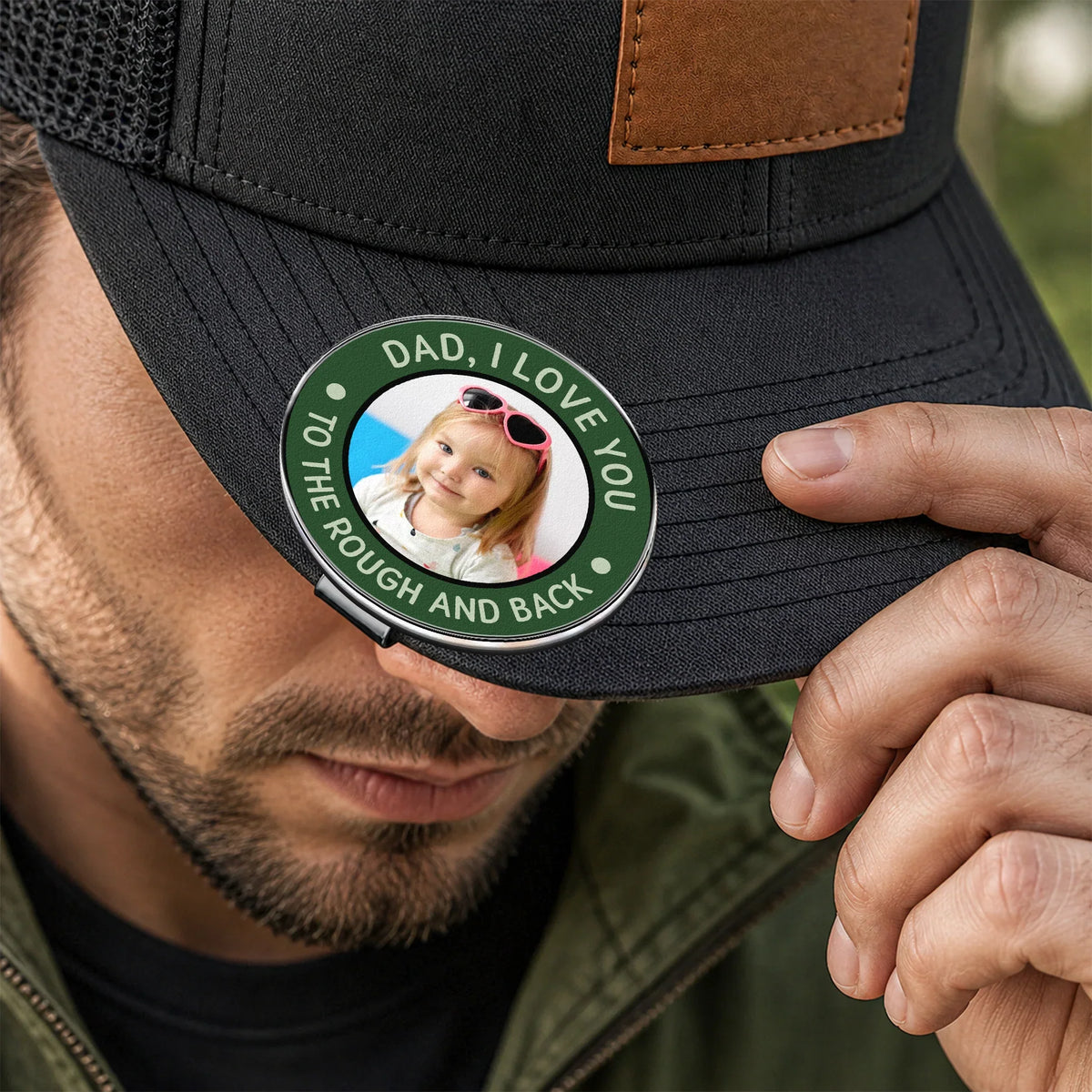 Acrylic Magnetic Hat Clip For Dad, I Love You To The Rough And Back, Heartwarming Custom Golf Gift