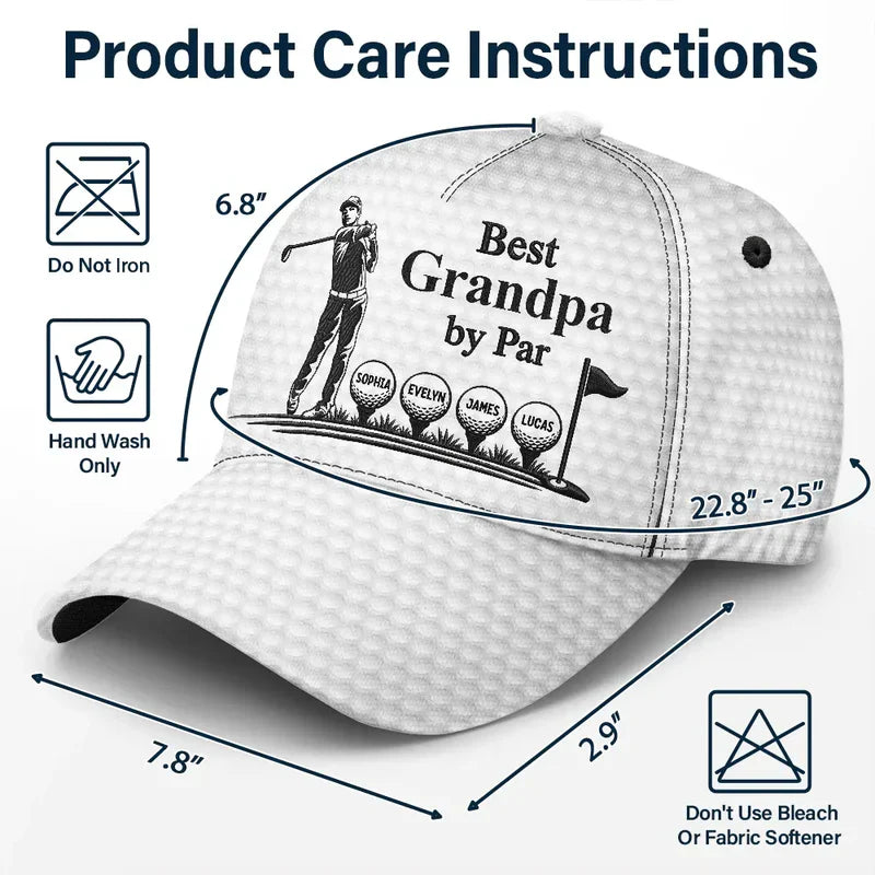 Personalized Golf Classic Cap for Grandpa, Custom Course Design, Unique Gift for Golf Days