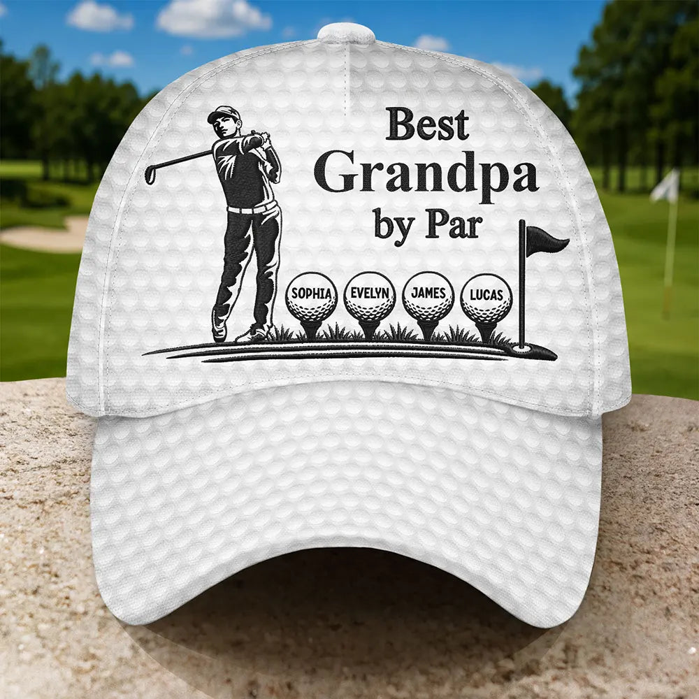Personalized Golf Classic Cap for Grandpa, Custom Course Design, Unique Gift for Golf Days