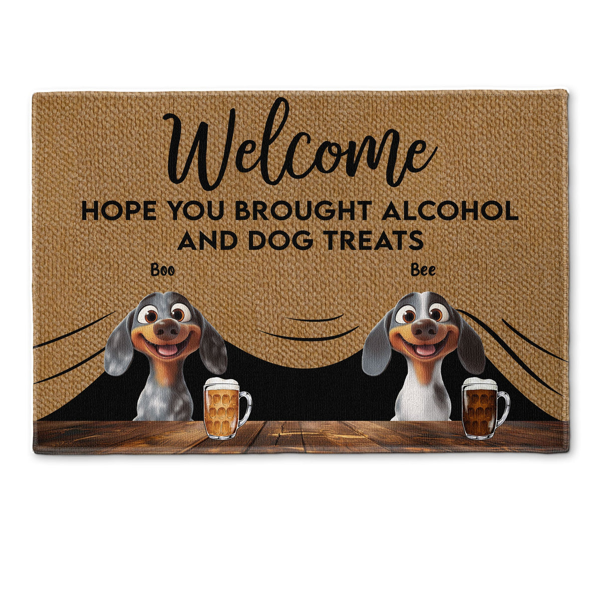 Pet-Themed Doormat – 'Hope You Brought Alcohol and Dog Treats,' Funny Home Decor Gift