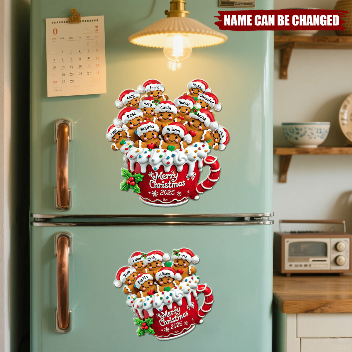 Christmas Acrylic Ornament Gingerbread Cup Design, Fun Holiday Decoration, Perfect Gift for Family