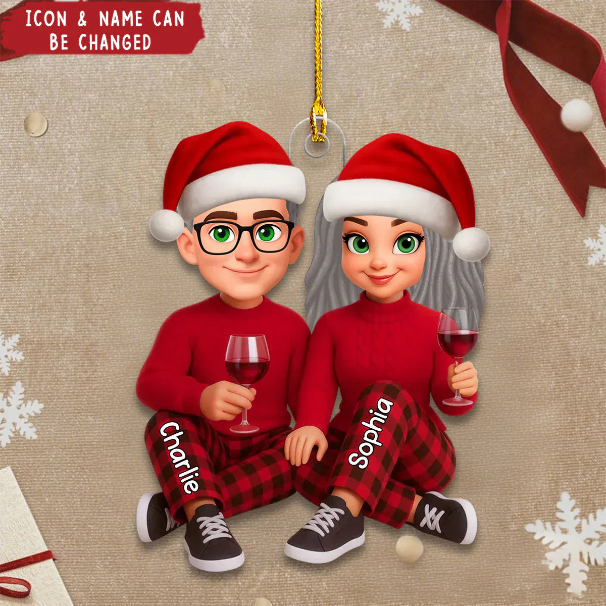 I'm Yours No Returns or Refunds - Personalized Christmas Acrylic Ornament - Gift for Couple