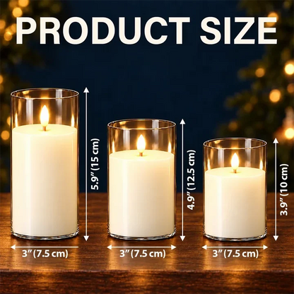Personalized LED Candle Light, Warm Gold Holly Design, Unique Christmas Gift for Family