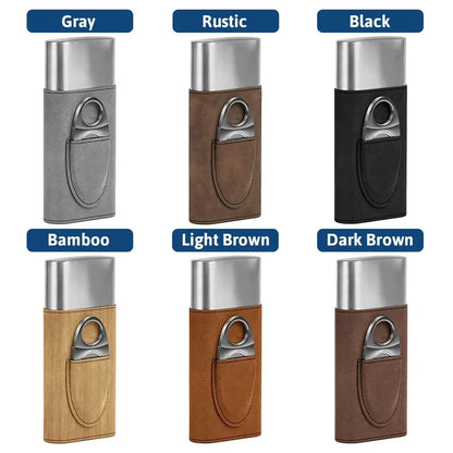 Personalized Cigar Case with Warm Brown Sketch of a Man Smoking, Creative Gift for Cigar Enthusiasts