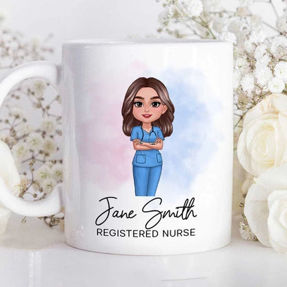 Personalized Nurse Mug with Folded Arms Illustration, Thoughtful Keepsake and Creative Gift for Nurses