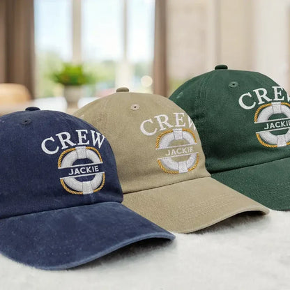 Personalized Washed Cotton Cap, Captain Anchor Design Worn at a Marina, Unique Sailing Gift for Boaters