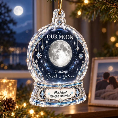 Our Moon Personalized Acrylic Ornament, Starry Christmas Tree Keepsake, Creative Gift for a Couple