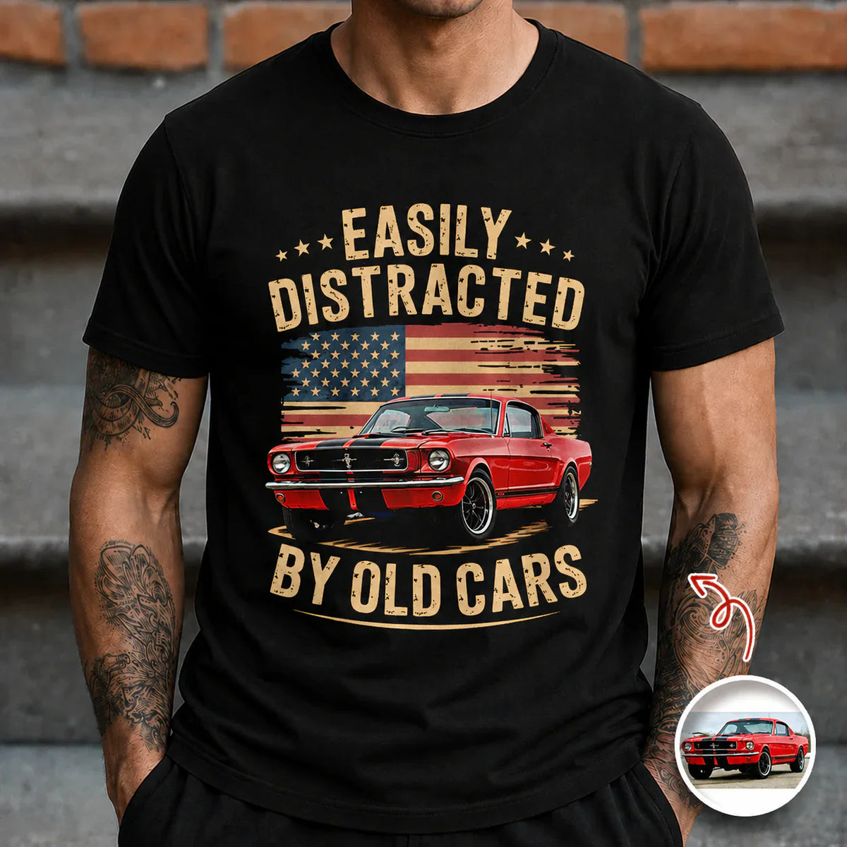 Personalized Classic Tee With Old Cars Graphic, Vintage Auto Humor Unique Gift for Car Guy