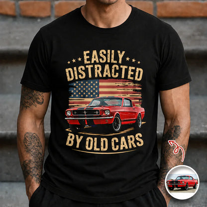 Personalized Classic Tee With Old Cars Graphic, Vintage Auto Humor Unique Gift for Car Guy