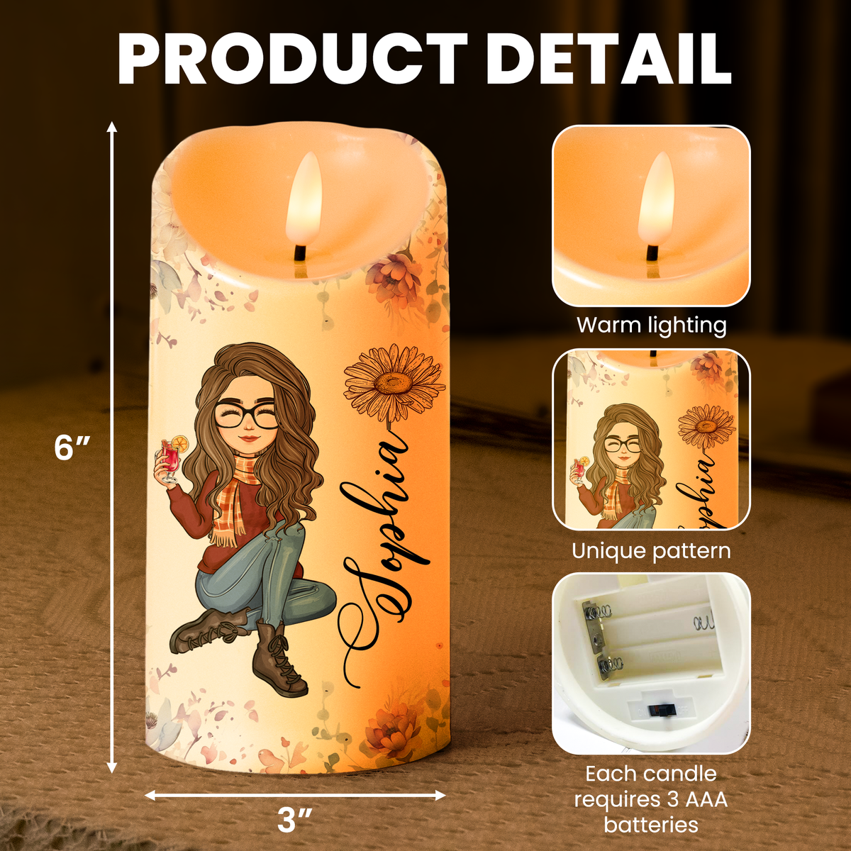 Personalized Flameless LED Candle with Bible Verses, Heartwarming Gift for Family and Friends