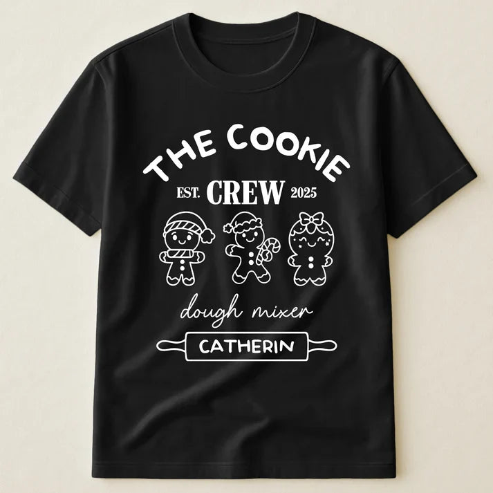 Personalized Cookie Crew Classic Tee, Christmas Baking Design, Unique Gift for Family