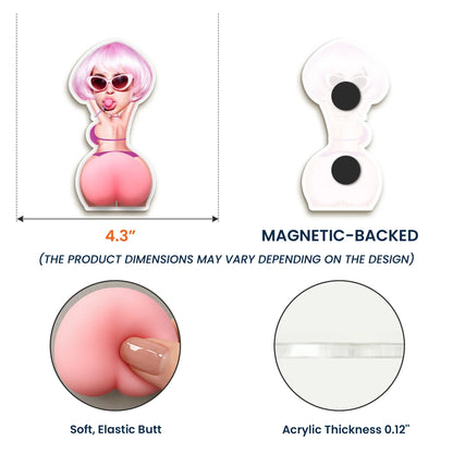 Cheeky Silicone Acrylic Magnet, Press and Laugh Fridge Decor Creative Gift for Boyfriend & Partner