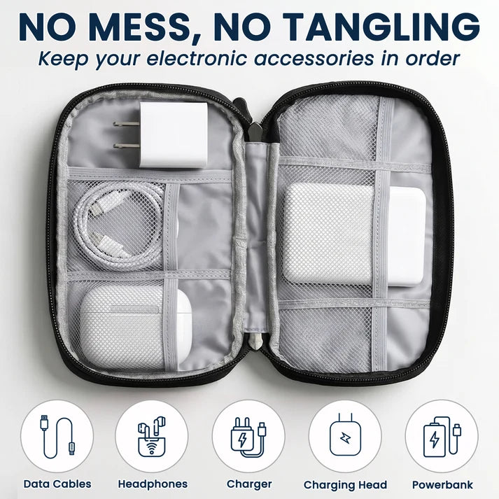 Personalized Oxford Cable Organizer, Keep Everyday Tech Together, Unique Creative Gift for Travelers