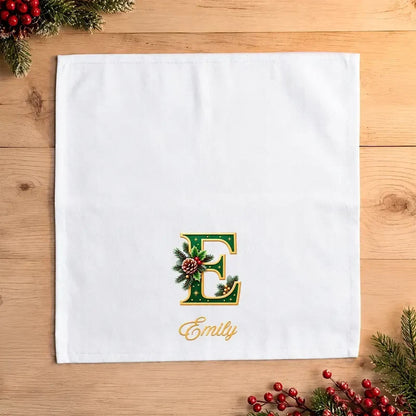 Personalized Reusable Cotton Napkin, Festive Christmas Table Setting, Creative Gift for Meaningful Family Gatherings