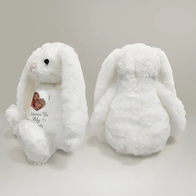 Personalized Plush Bunny with Custom Photo and 'I'm Always With You' Message - Unique Memorial Gift