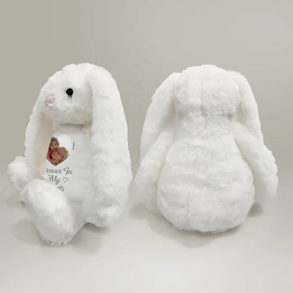 Personalized Plush Bunny with Custom Photo and 'I'm Always With You' Message - Unique Memorial Gift
