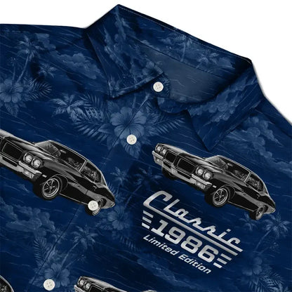 Custom Hawaiian Shirt with Vintage Car Pattern, Nostalgic Vacation Look, Creative Gift for Dad or Husband