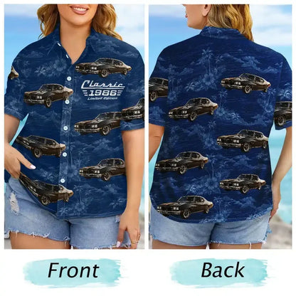 Custom Hawaiian Shirt with Vintage Car Pattern, Nostalgic Vacation Look, Creative Gift for Dad or Husband