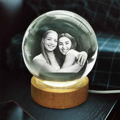 Personalized Globe Lamp with Custom Photo – Cozy Night Light Keepsake & Unique Gift for Family and Friends