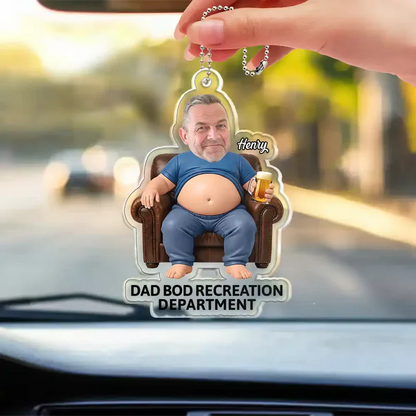 Personalized Dad Bod Keychain, Custom Photo Squishy Belly Design, Unique Creative Gift for Dad