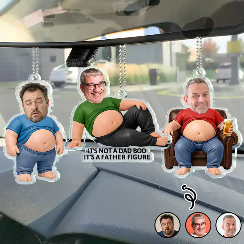 Personalized Dad Bod Keychain, Custom Photo Squishy Belly Design, Unique Creative Gift for Dad