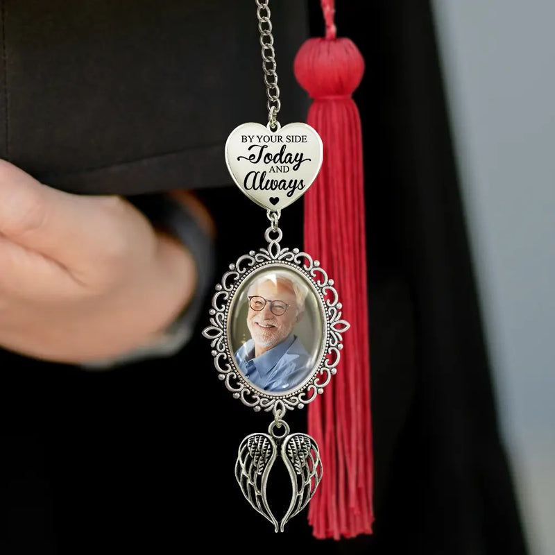 Personalized Stainless Steel Tassel Charm with Custom Photo Graduation Day Quote, Meaningful Unique Gift for Graduates