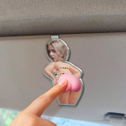 Custom Photo Car Visor Clip With Cheeky Humor Quote, Unique Creative Gift For A Fun Commute