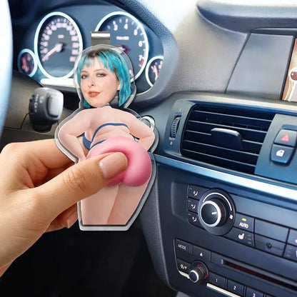 Custom Photo Car Visor Clip With Cheeky Humor Quote, Unique Creative Gift For A Fun Commute