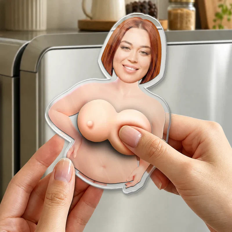 Custom Photo Silicone Acrylic Magnet, Funny Front Facing Fridge Keepsake, Creative Gift for Partner