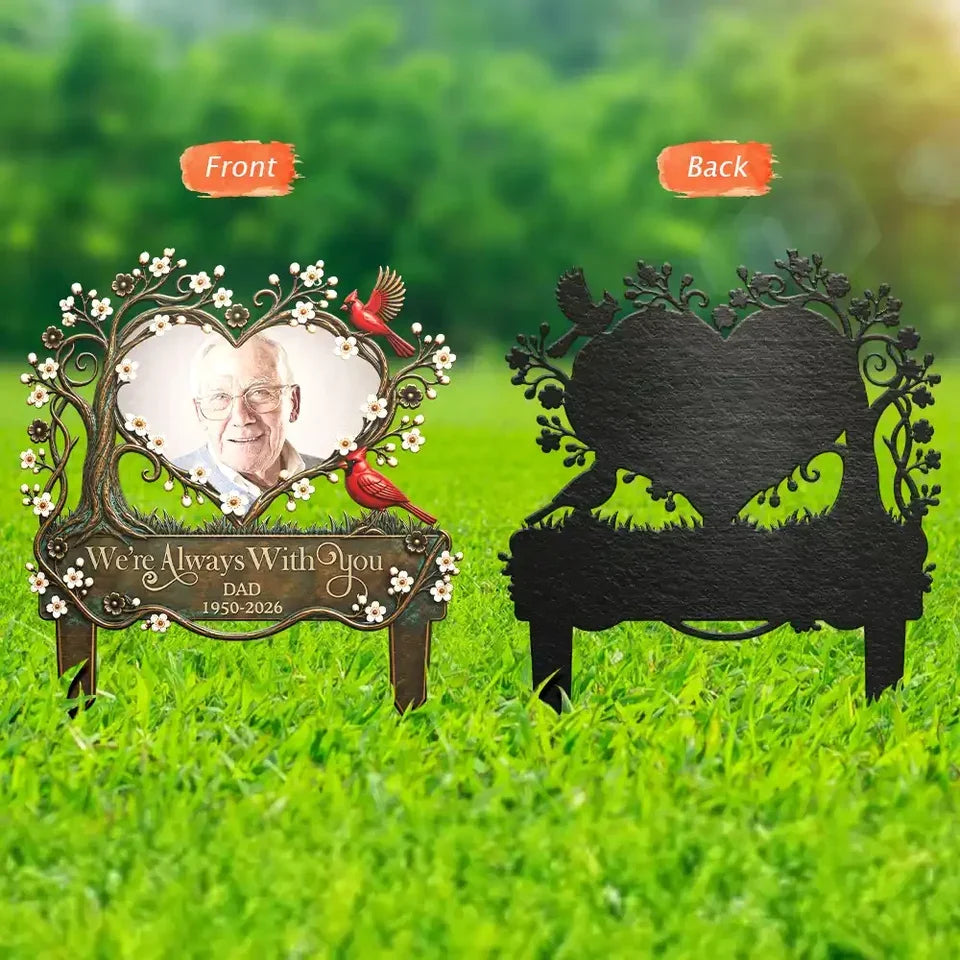 I'm Always With You Personalized Metal Garden Stake with Cardinals, Creative Remembrance Gift for Family