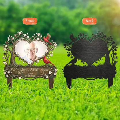 I'm Always With You Personalized Metal Garden Stake with Cardinals, Creative Remembrance Gift for Family