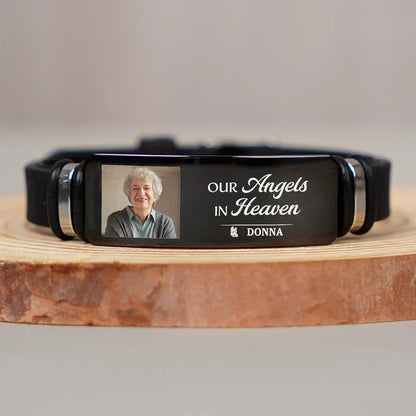 Personalized Silicone Bracelet with Photo and Memorial Quote, Unique Remembrance Gift for Family