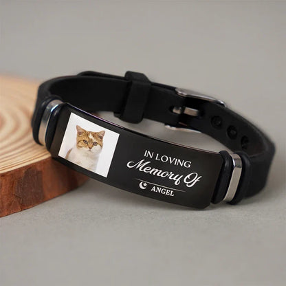Personalized Silicone Bracelet with Photo and Memorial Quote, Unique Remembrance Gift for Family