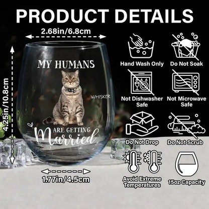 Personalized Dog Photo Wine Glass for Wedding Announcement – My Humans Are Getting Married, Unique Engagement Gift for Pet Lovers